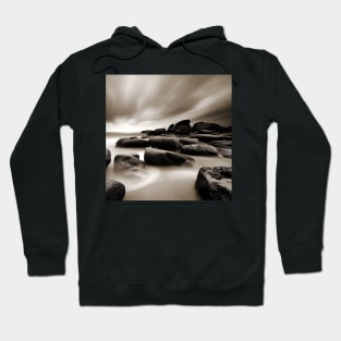 Victorian Coastal landscape Rock Waves Clouds Photo Hoodie